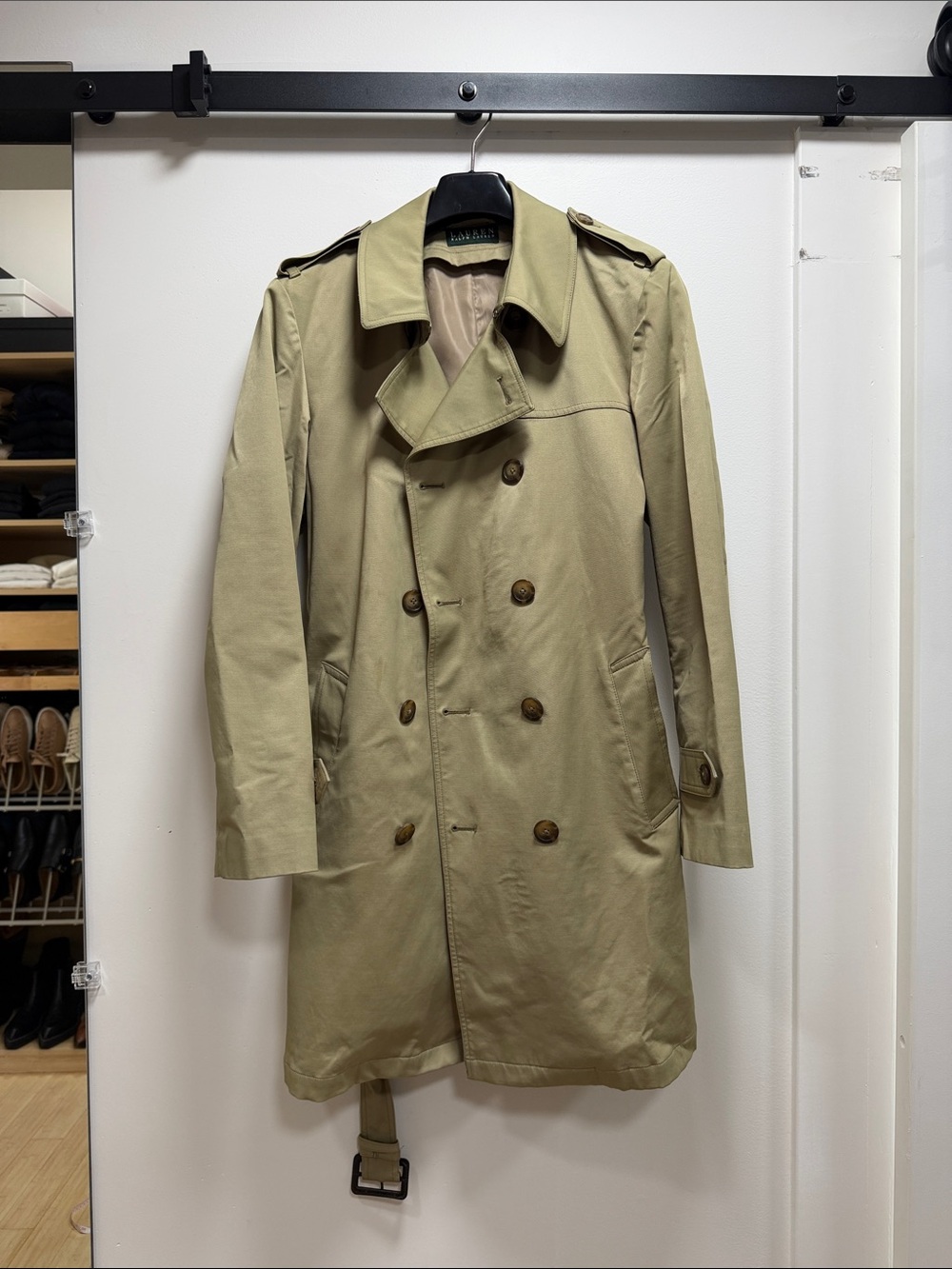 Polo by Ralph Lauren Olive-Tan Double-Breasted Trench Coat